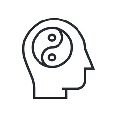 Human head icon, harmony concept line style.