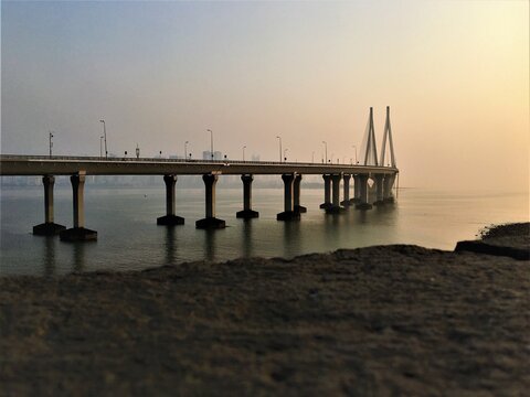 Pier In The Sunset, Mumbai Sea Link