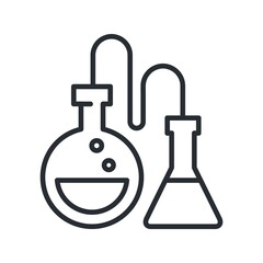 Laboratory equipment icon. Chemistry lab experiment concept. Vector illustration.