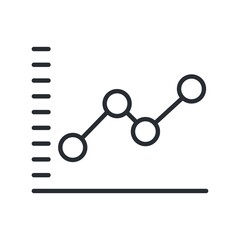 Business graph icon. Line vector illustration for data analytics, finance, stock market concept.