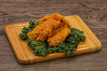 Hot fried crispy chicken wings