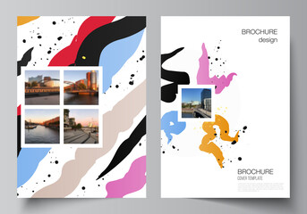 Vector layout of A4 cover mockups design templates for brochure, flyer layout, booklet, cover design, book design, brochure cover, creative agency, corporate, business, portfolio, pitch deck, startup.