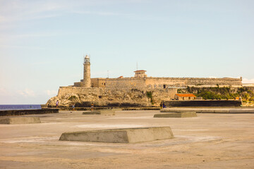 Cuba, Lighthouse at Fort El Morro in Havana