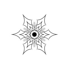 Sign design black snowflake on white background