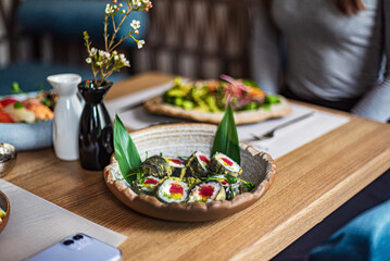 sushi set in the restaurant