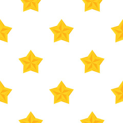 Endless background with a star. Seamless pattern with a gold star. Suitable for wrapping paper, prints and books. Vector.