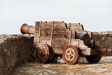 Cannon with Wheels at a Fort 