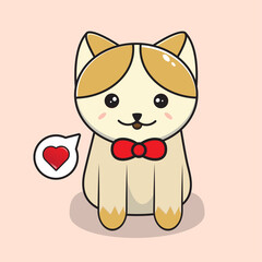 mascot cat cute and cute vactor illustration, cartoon cat cute vector with design eps 10