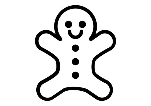 Vector gingerbread man icon for apps