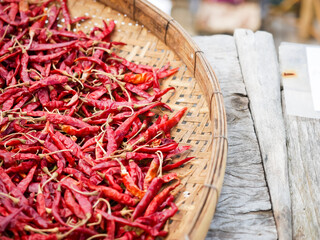 Sun Dry Chili Pepper for food preservation