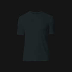 black t-shirt mockup isolated on dark background