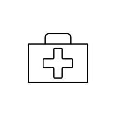 Obraz premium first aid kit icon element of camping icon for mobile concept and web apps. Thin line first aid kit icon can be used for web and mobile. Premium icon on white background