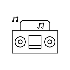 boombox icon element of camping icon for mobile concept and web apps. Thin line boombox icon can be used for web and mobile. Premium icon on white background