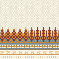 seamless ethnic pattern with geometric shapes. suitable used for print textile, sleeve, shirt, sarong, etc. beautiful design for fabric print