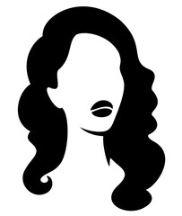 Straight beautiful girl hair. The lady is beautiful and stylish. Lamination and keratin hair straightening. Vector illustration.