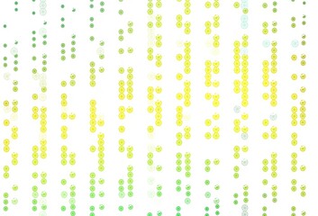 Obraz premium Light Green, Yellow vector layout with bright snowflakes.