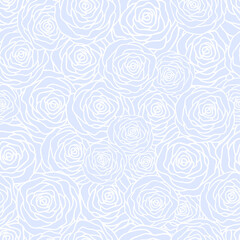 Rose outline seamless background. Vector 