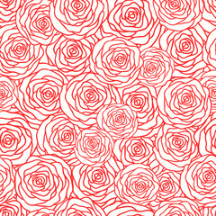 Rose outline seamless background