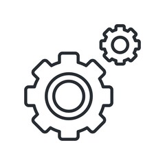 Business process management icon. Gears symbol. Vector illustration.