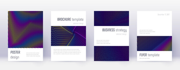 Obraz na płótnie Canvas Abstract lines modern brochure. Bright vibrant gradient geometry covers. Business annual report, brochure, poster, book etc.