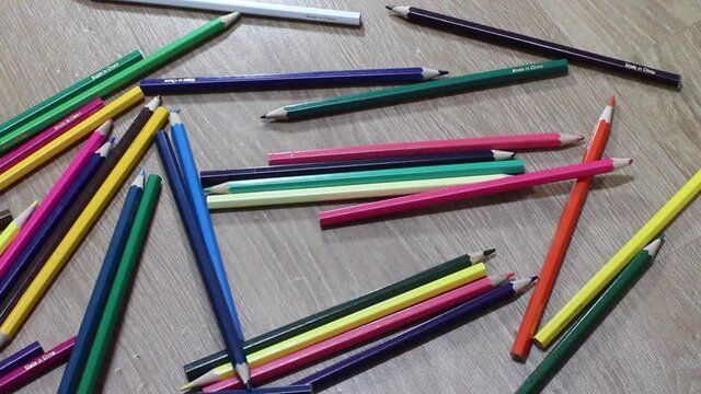 Bright colored multicolor pencils