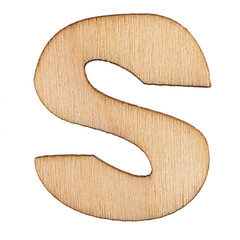 Litera S wycięta z drewna