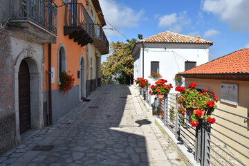 A street in the old town of Guardia dei Lombardi in the Campania region, Italy.