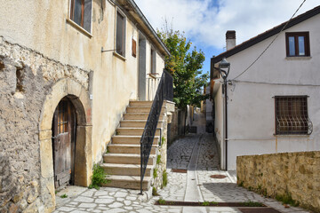 Fototapeta na wymiar A street in the old town of Guardia dei Lombardi in the Campania region, Italy.