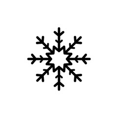 Snowflake icon, silhouette of geometric elements of Christmas decorations. Vector illustration.