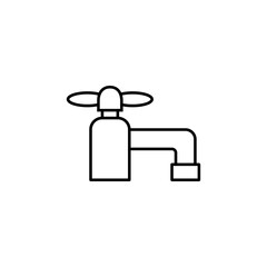 water tap icon element of plumbing icon for mobile concept and web apps. Thin line water tap icon can be used for web and mobile. Premium icon on white background