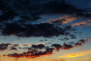 Colorful clouds in the sky during sunset.