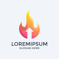 FIRE AND ARROW UP LOGO DESIGN