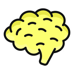 brain flat outline icon, school and education icon