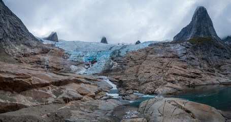 Glacier at the bottom of the Tasermiut fjord