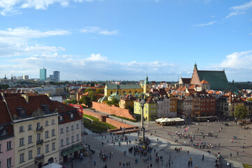 Naklejka na ściany i meble Warsaw old town turist attraction from above