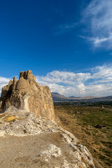 Fortress of Van, first built by Urartian Kingdom, the ancient Armenians. The fortification and the town below it was deserted after the Van rebellion and Turkish genocide of Armenians.