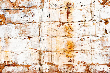 Texture of a brick wall with cracks and scratches which can be used as a background