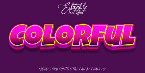 editable text effect colorful