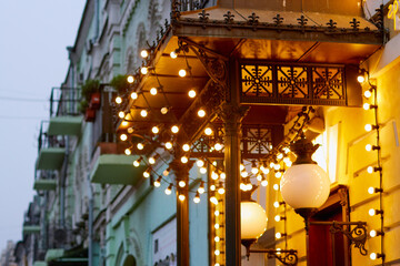 christmas lights in the city