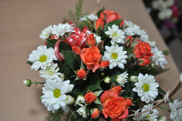 beautiful bouquets of bright flowers