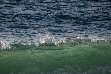 strong waves near the coast, water splash