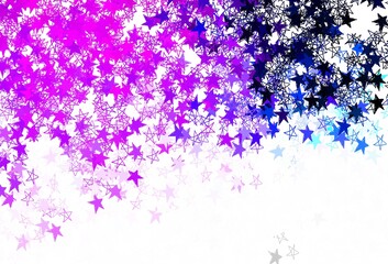 Naklejka na ściany i meble Light Purple vector background with colored stars.