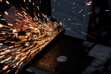Shipyard, sparks, iron and rust