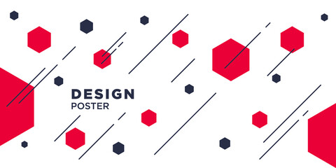 Abstract geometric background. Sports poster with the flat figures. Vector illustration.