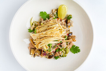 fried rice with eat and vegetables