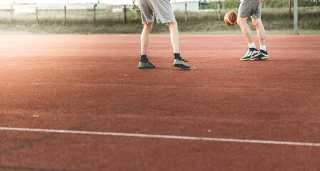 Fototapeta premium basketball player one on one