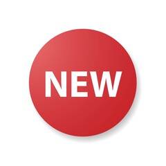 New round sticker. new sign. new banner. Red buttom vector new