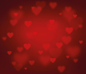 Red Background with a lot of Hearts