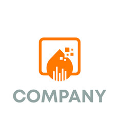 digital water drop logo