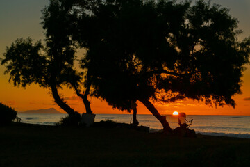 Vivid and dynamic sunrises at beaches on Oahu Hawaii tropical serene ocean scenes and island breezes.